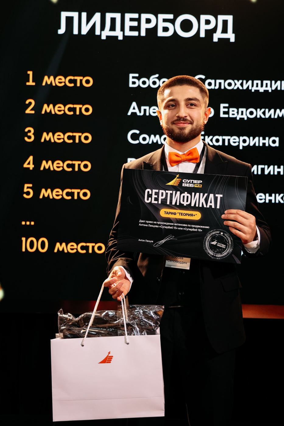 Салохиддин Бобоев, первое место лидерборда
